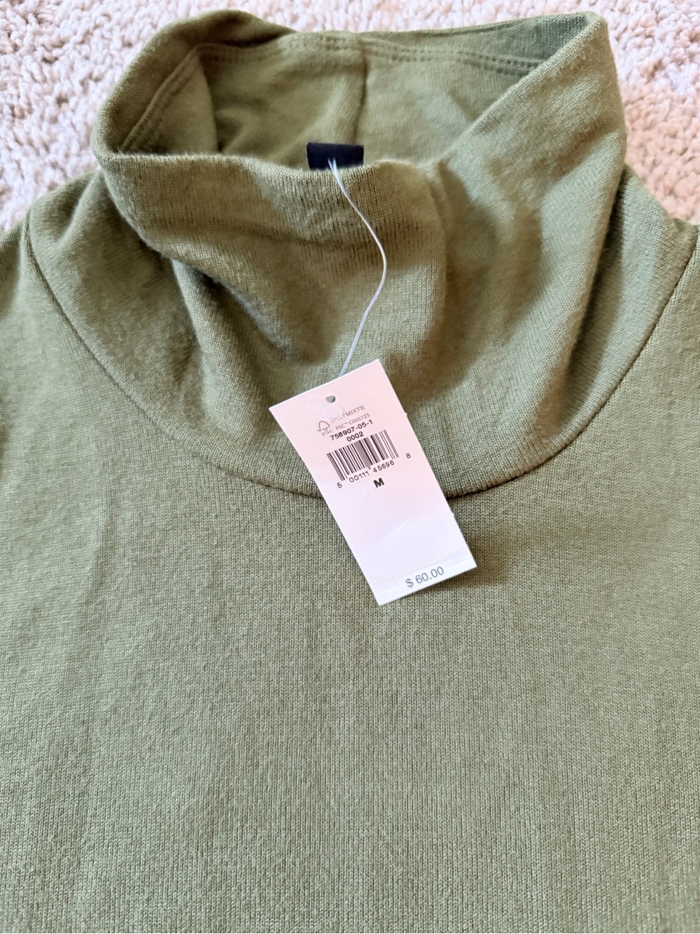 Banana Republic Soft Luxe Olive Green Turtleneck Long Sleeve - Medium - Picture 3 of 4